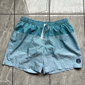 Chubbies The Whale Sharks Mens Teal/Aqua Swim Trunks W/pineapple Logo Patch XL